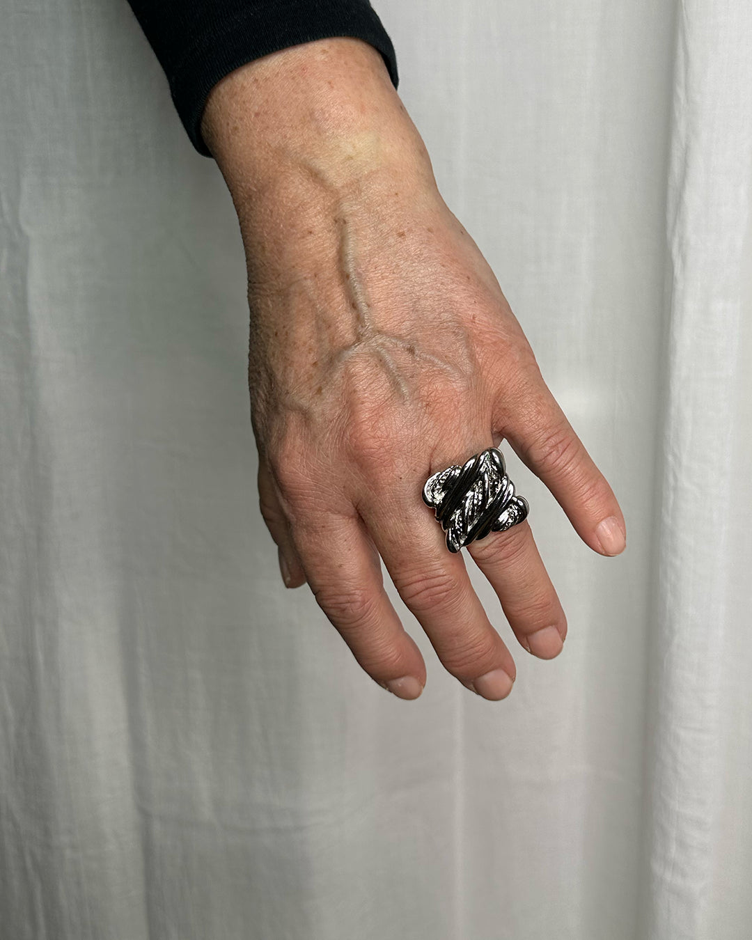 Bague upcyclée - carré argentée