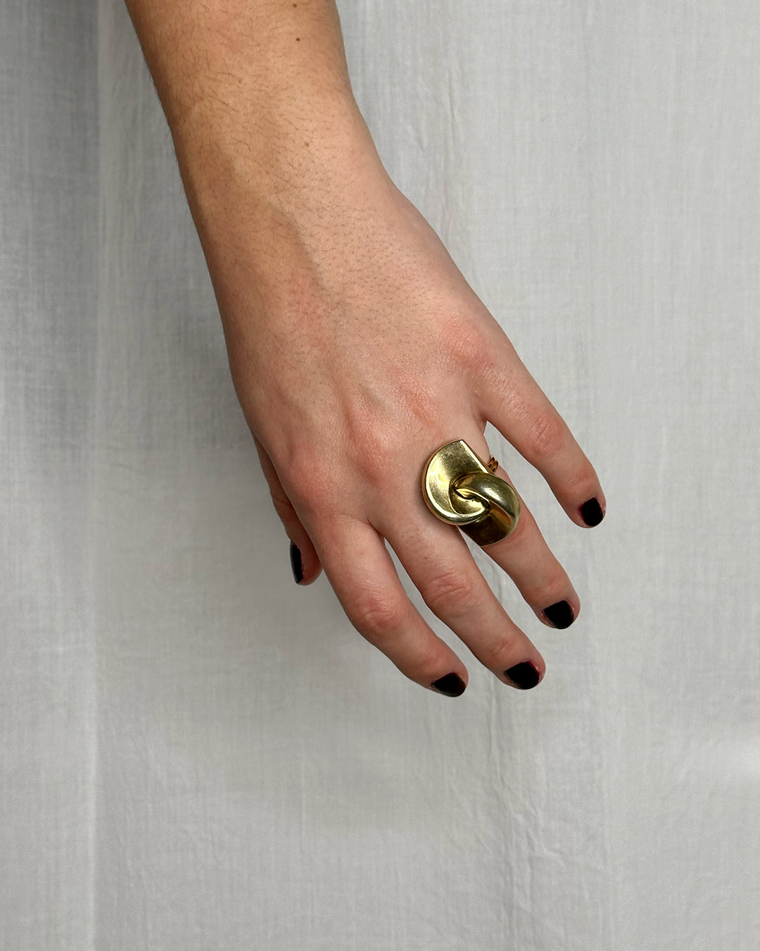Bague upcyclée - noeud doré