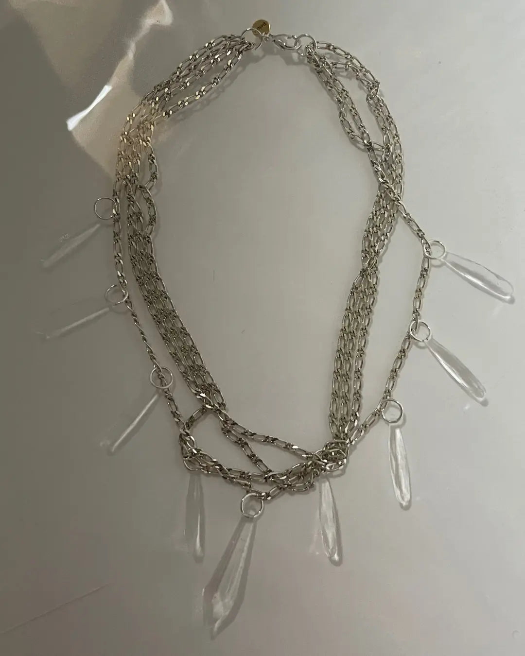 collier du drop 8 "H20" sous le signe de l'eau en argent 925 et perles précieuses de belou upcycling à Lyon