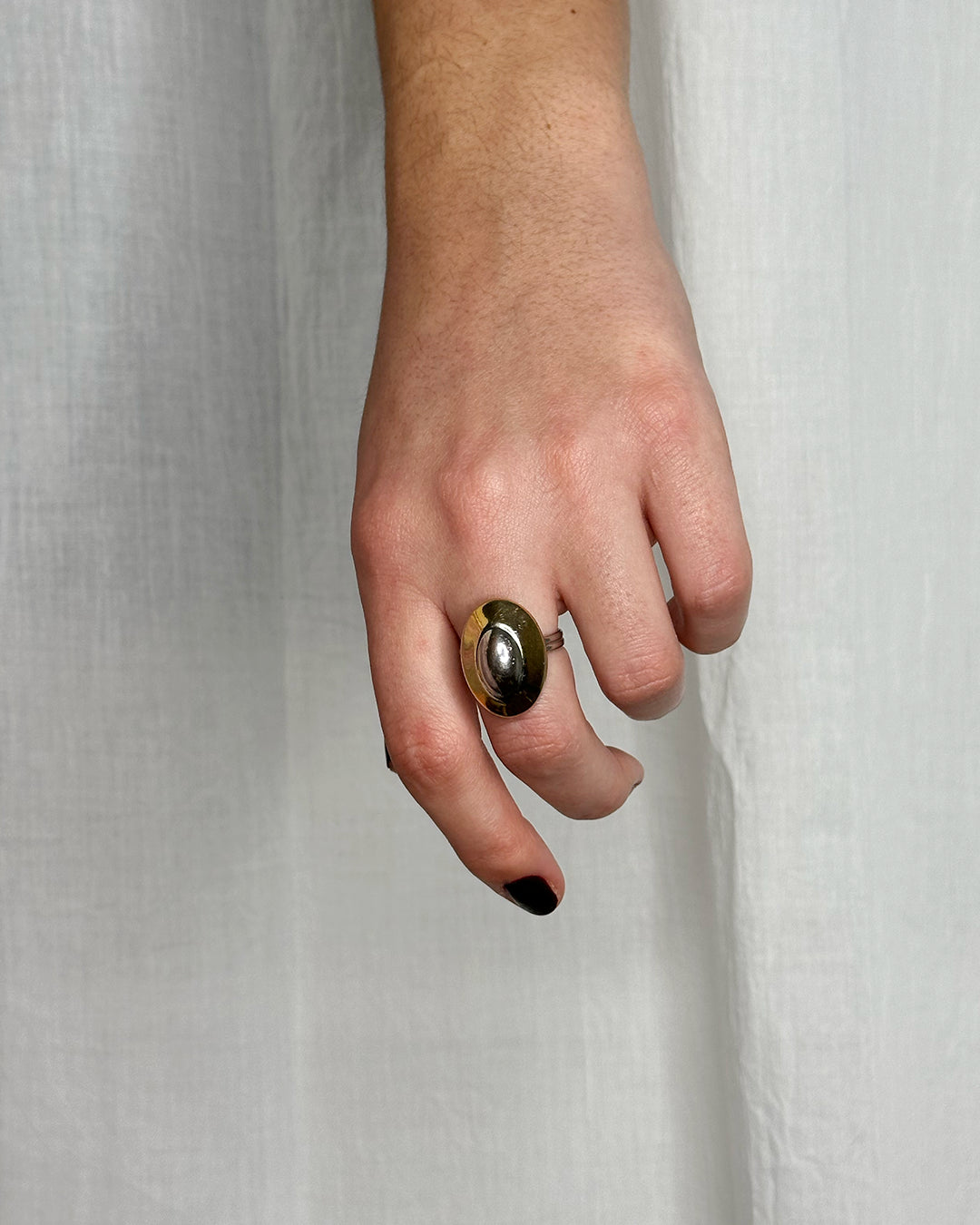 Bague upcyclée - mixte dorée & argentée