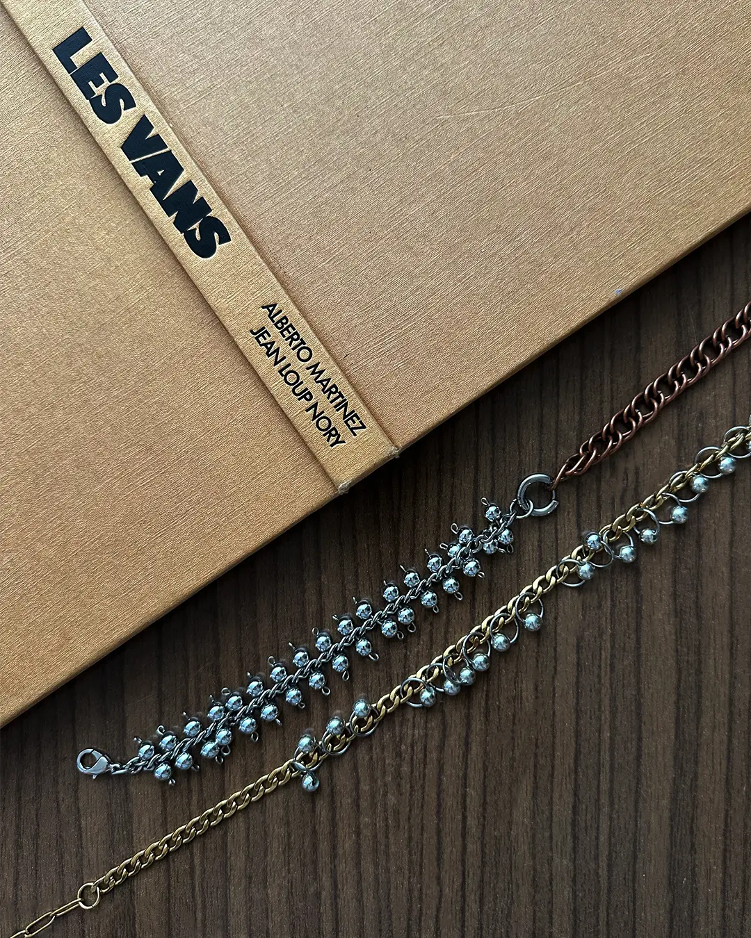 Collier mixte belou - chaine dorée & perles argentées