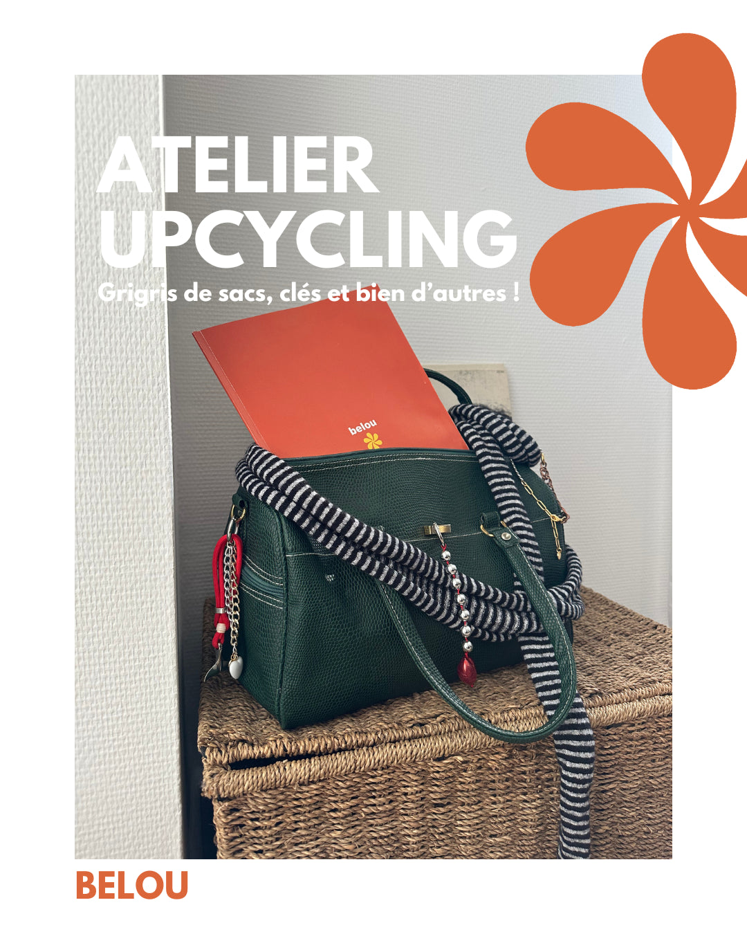 Atelier upcycling, grisgris de sac, porte clé, à Lyon de de belou upcycling en groupe ou seul